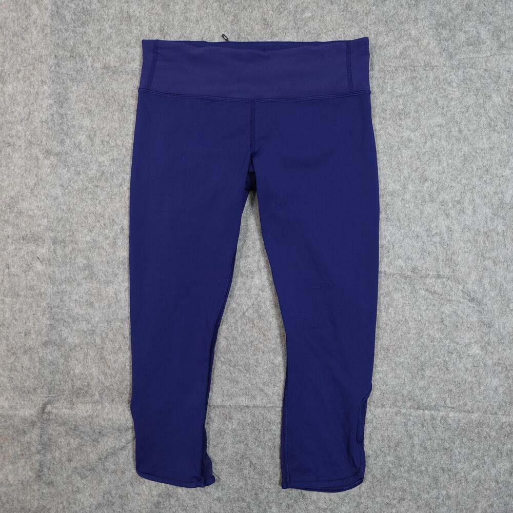 Lululemon Leggings Womens 8‎ Crop 21" Gym Run Athletic Purple Workout Yoga
